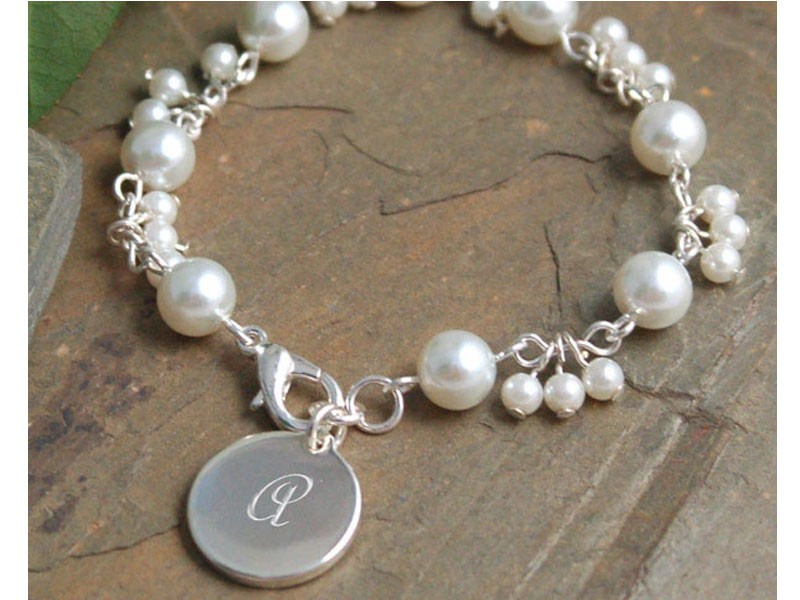 Enchantment Engraved Pearl Bracelet