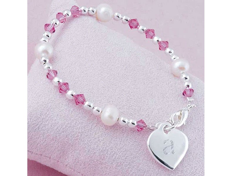Girls Heart Charm Bracelet