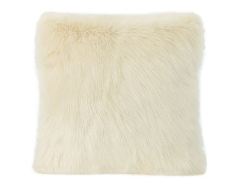 Laraine Modern Glam Taupe Faux Fur 18-Inch Throw Pillow