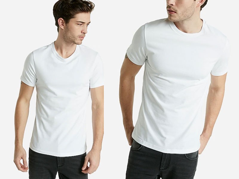 Slim Stretch Cotton Crew Neck T-Shirt For Men