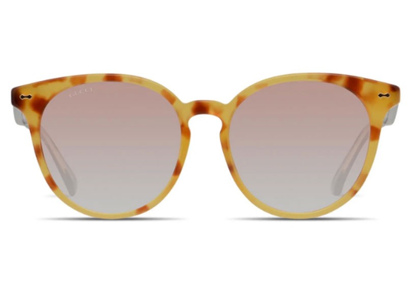 Women's Gucci GG0195SK Yellow Tortoise Brown Eyeglasses