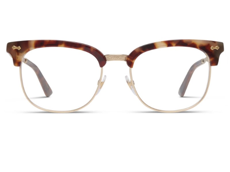 Gucci GG0051S Brown Tortoise Gold Eyeglasses For Men