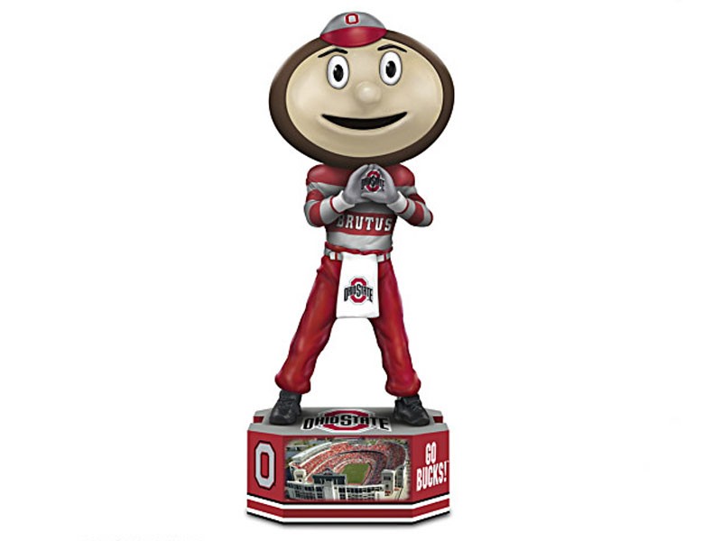 Brutus Buckeye Ohio State Mascot Figurine with Pedestal Base