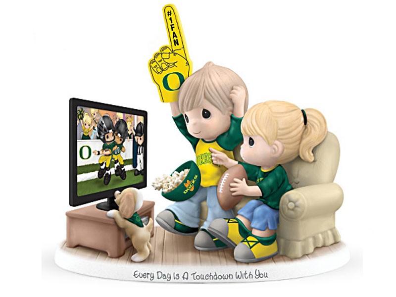 Precious Moments Oregon Ducks Fan Porcelain Figurine