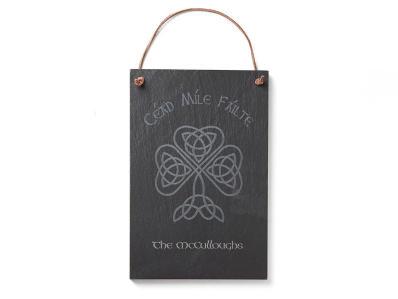 Irish Carved Slate Welcome Sign