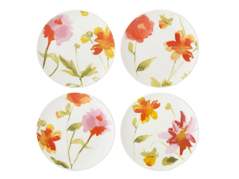 Spring Watercolors 4 Pc Accent Plate Set