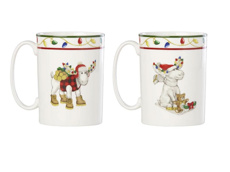 Merry Marcel Moose 2 piece Mug Set