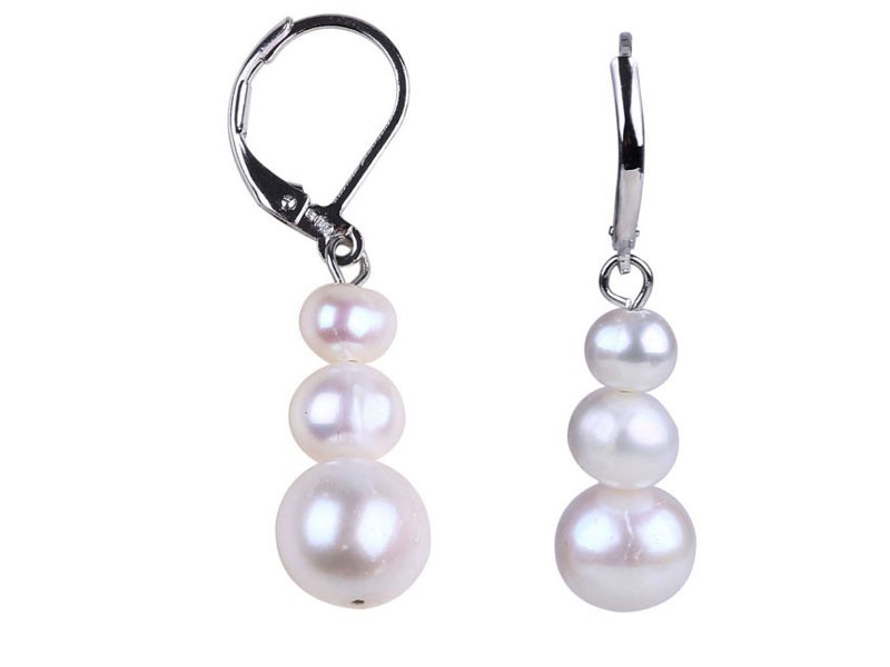 Women's Gemstones Classics 3 Pearl Dangle Earrings