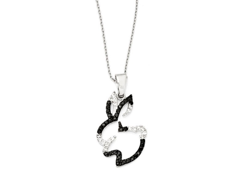 Women's Sterling Silver & CZ Bunny Pendant Necklace
