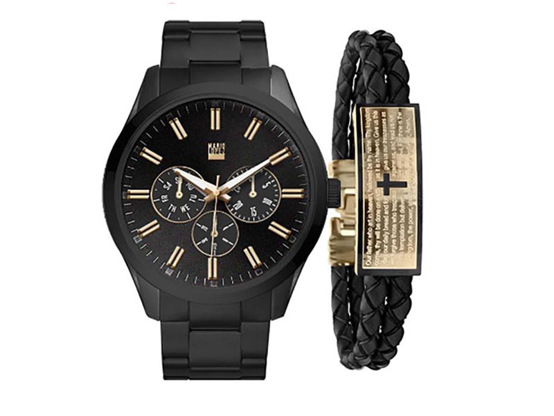 Men's Mario Lopez Analog Watch & Bracelet Set 5947B-42-G02