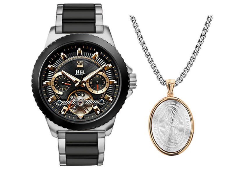 Men's Mario Lopez Watch & Silver Jewelry Set 5934S-42-G28