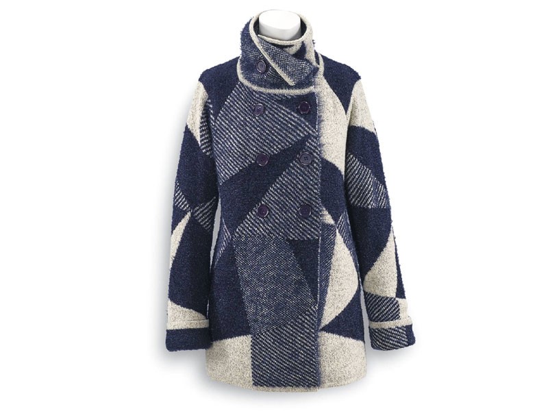 Women's Jacquard Abstract Geo Sweater Coat
