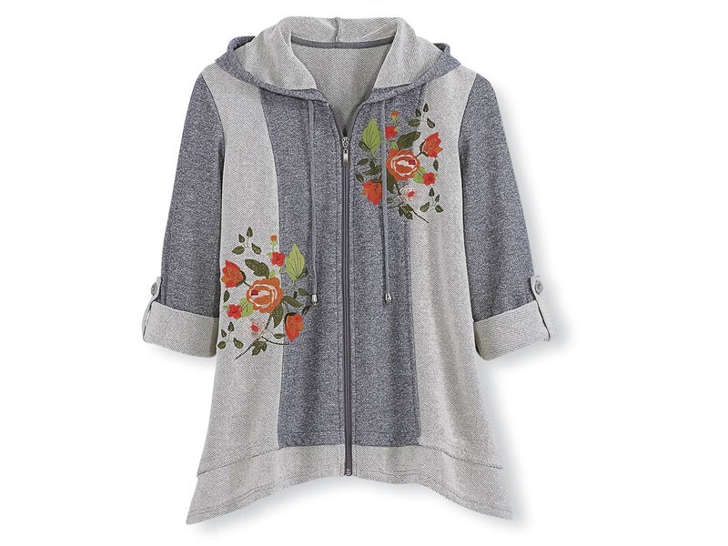 Women's Embroidered Roses Hoodie