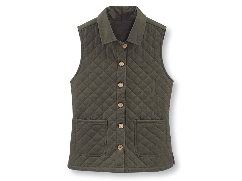 Quilted Twill Vest For Women