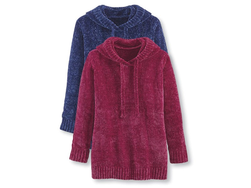 Chenille Hoodie Tunic For Women