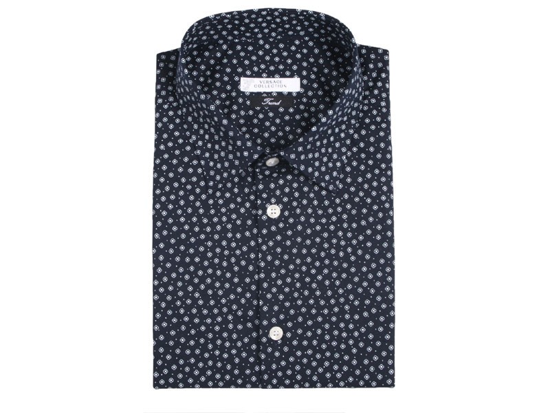 Dress Shirt Navy White For Men