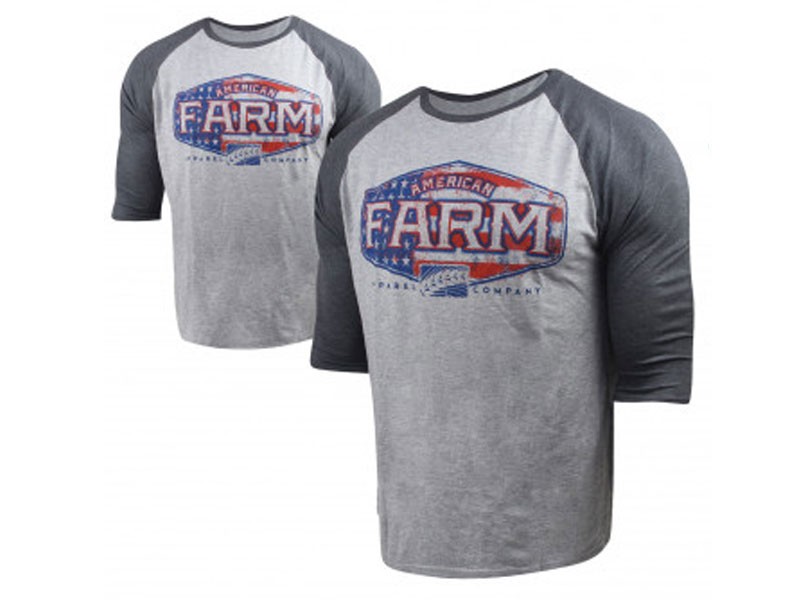 American Farm Super Soft 3/4 Raglan Shirt Charcoal Heather
