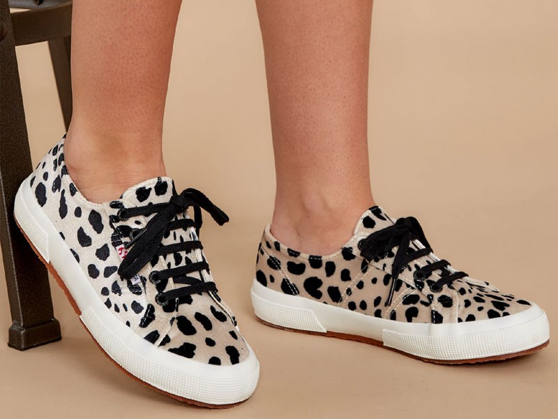 Fan Velvet Dalmation Sneakers For Women