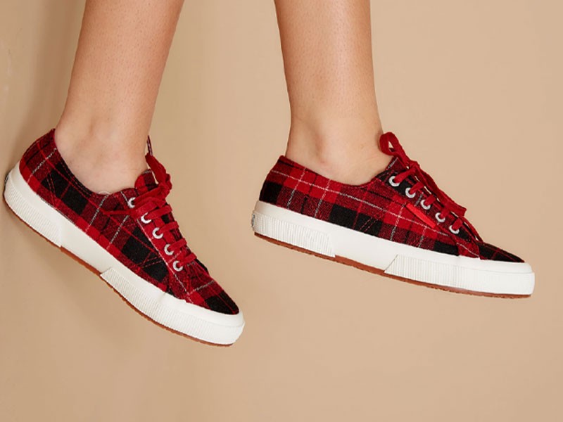 Women's Woolplaid Red Multi Sneakers