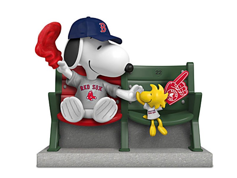 Snoopy And Woodstock Boston Red Sox Fan Figurine
