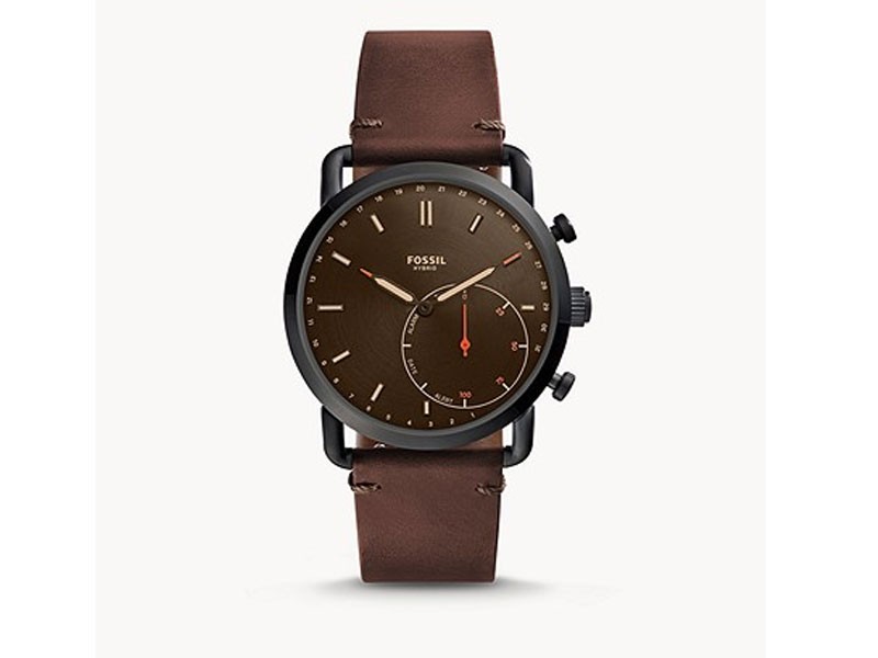 Hybrid Smartwatch Commuter Dark Brown Leather