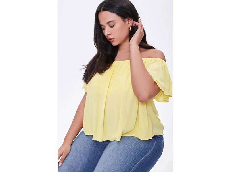 Women's Plus Size Off-the-Shoulder Top