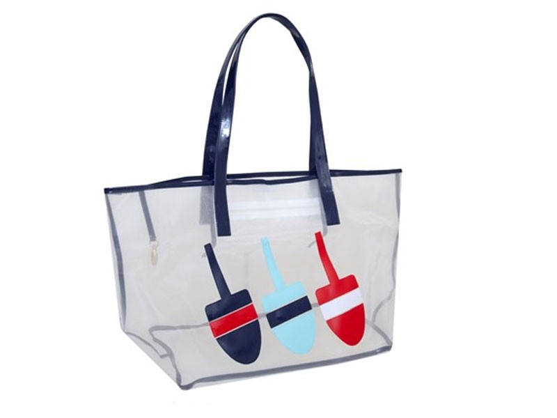 White Mesh Madison Women's Tote with Navy Three Buoys