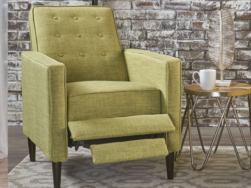 Mason Mid-Century Modern Tufted Back Fabric Recliner Sofa
