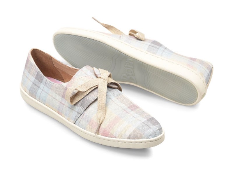 Born Detil In Natural Plaid Fabric F59702 Women's Casual Shoe