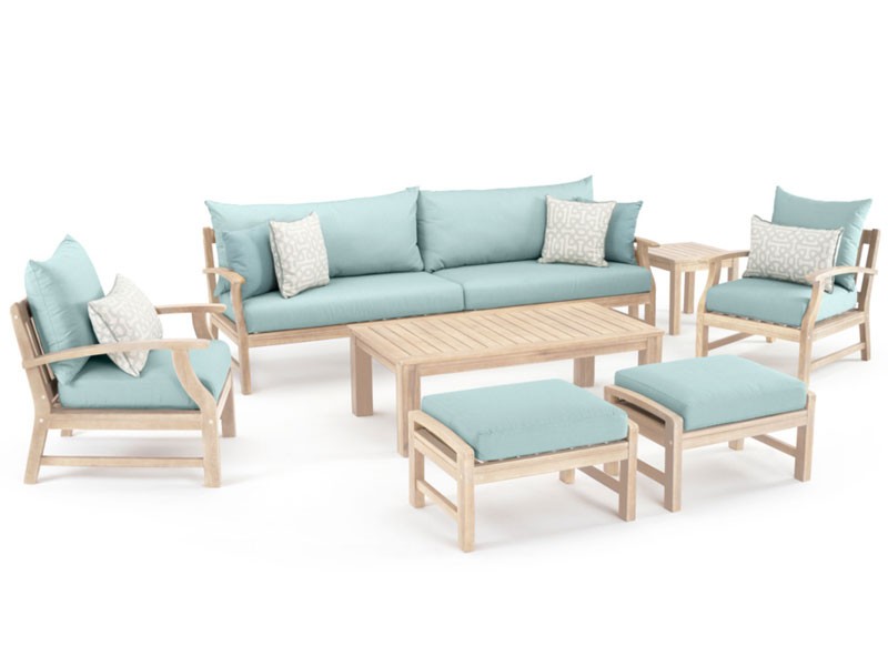 Kooper 8 Piece Sofa & Club Chair Set Spa Blue