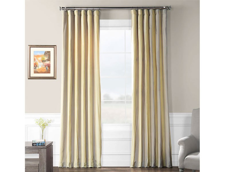 Riviera Designer Striped Faux Silk Curtain