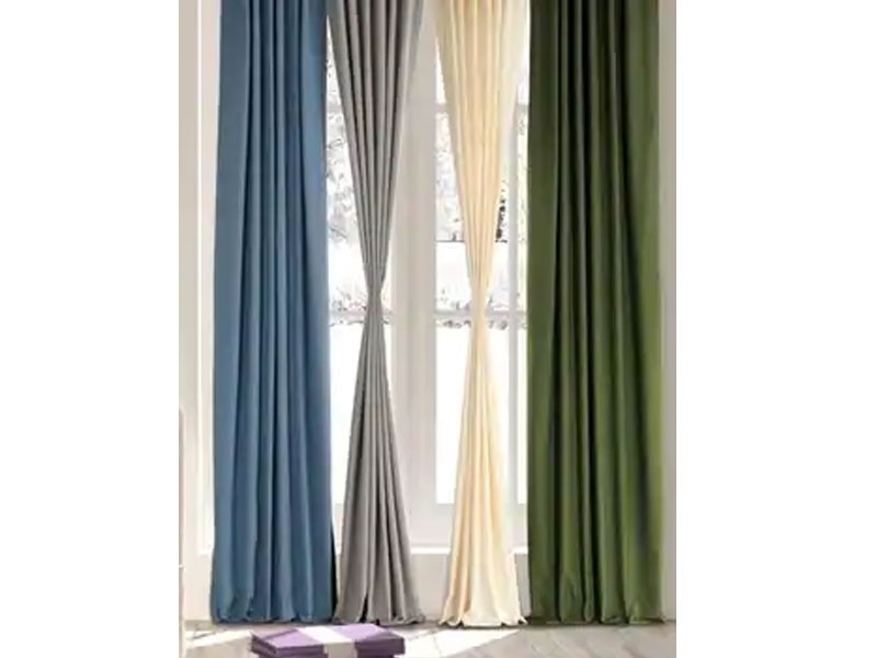 Cardiff Green Designer Striped Faux Silk Curtain