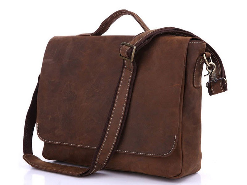 Brandy Wine 2 Men's Full Grain Leather Laptop Briefcase Natural Brown