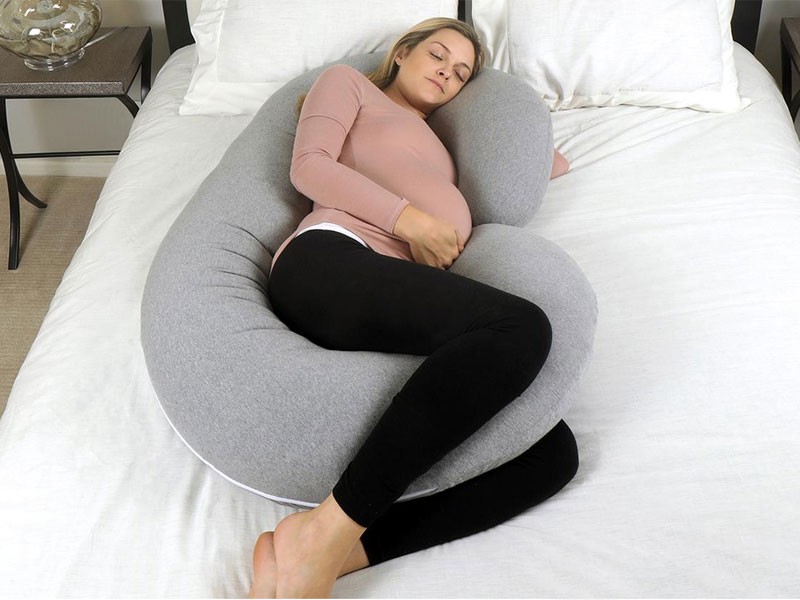 PharMeDoc Full Body Maternity and Pregnancy Pillow with Jersey Cover