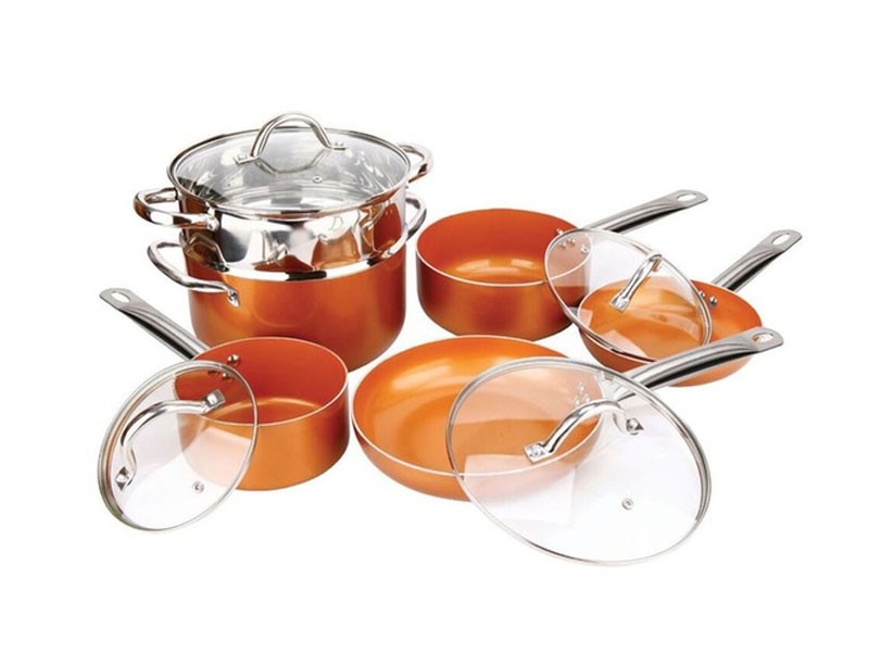 Copper Luxury Cookware Pan Set