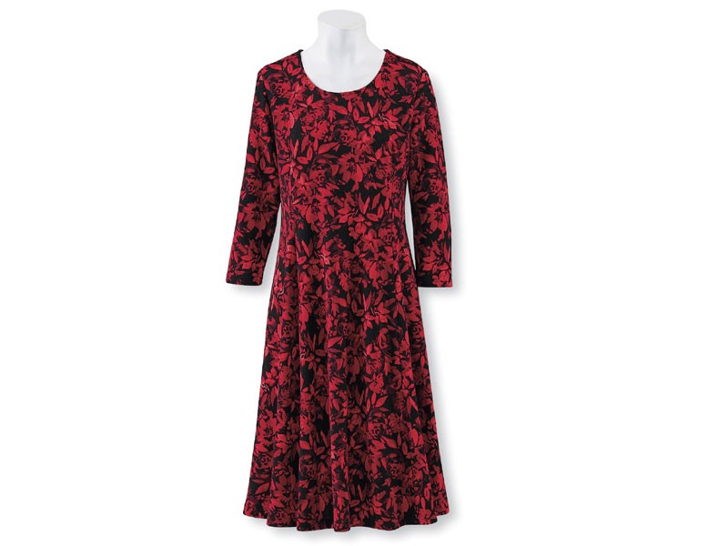 Women's Fanciful Florals Crepe Dress