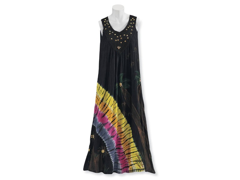 Embellished Tropical Sunset Dress For Women