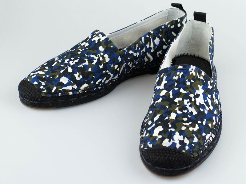 Fendi Granite Print Espadrilles Blue Men's Loafers
