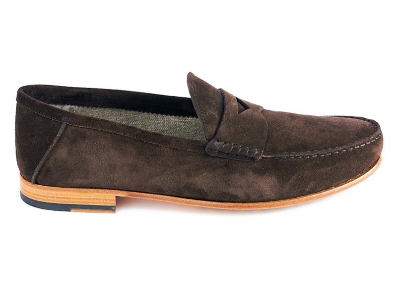 Suede Penny Loafer Brown For Men