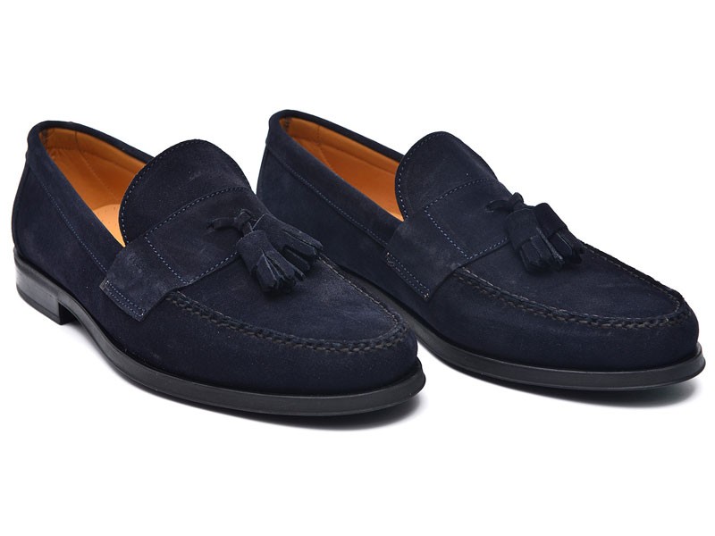 Men's Suede Leather Loafer Blue