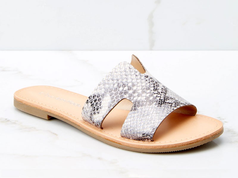 Make Things Easy Grey Python Print Women's Sandals