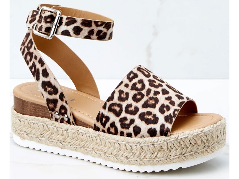 Know The Way To You Leopard Print Flatform Sandals For Women
