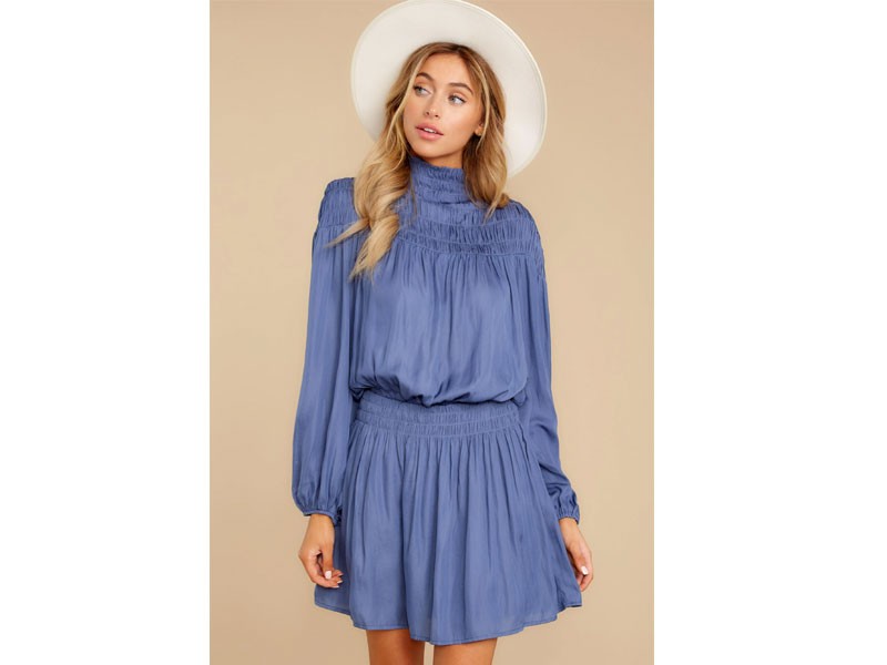 Just For Effect Parisian Blue Dress For Women