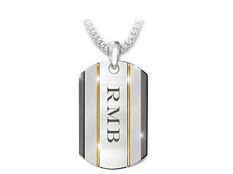 The Strength Of My Grandson Dog Tag Necklace With Initials