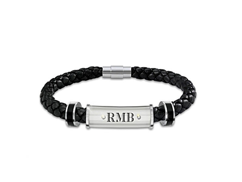 My Son My Pride My Joy Personalized Leather Men's Bracelet