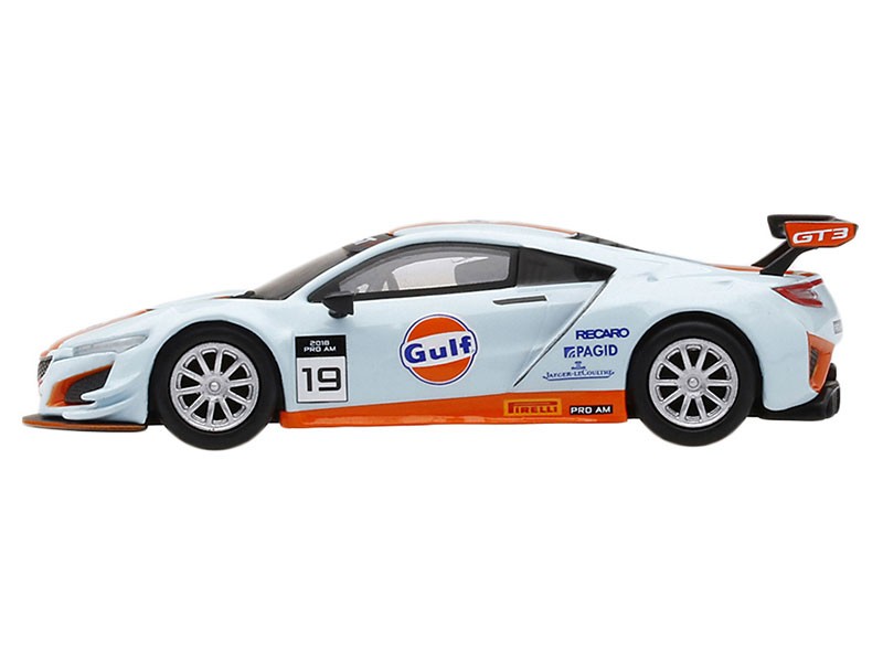 Acura NSX GT3 #19 Gulf Racing Light Blue Model Car