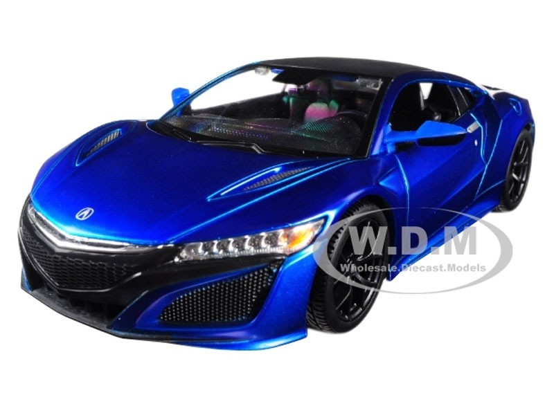 2018 Acura NSX Blue with Black Top 1/24 Diecast Model Car by Maisto