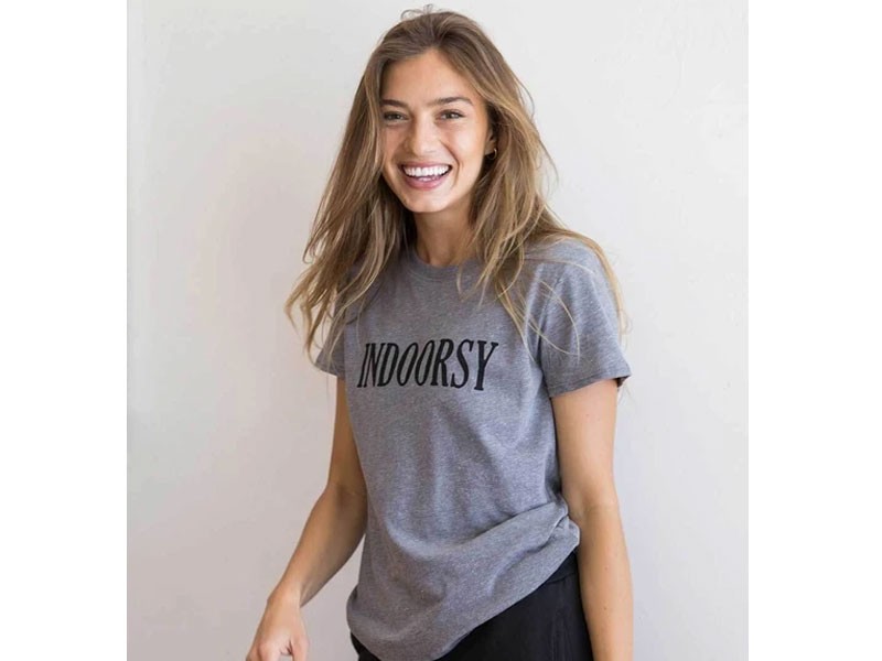 Suburban Riot Indoorsy Women's Tee in Heather Grey