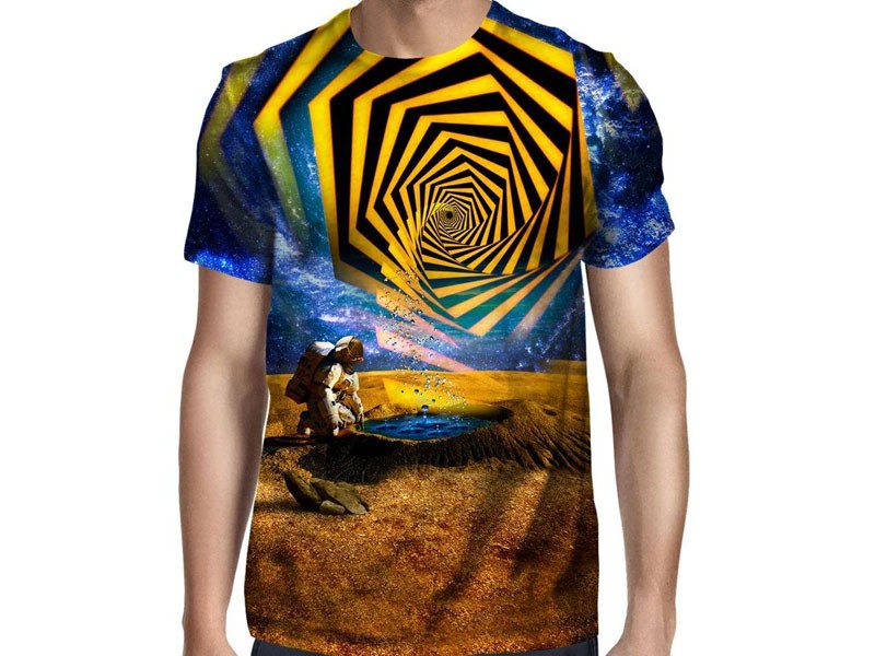 Men's Astronaut Yellow Portal T-Shirt