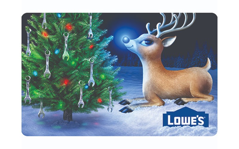 Lowe's Blue Nose Reindeer Gift Card